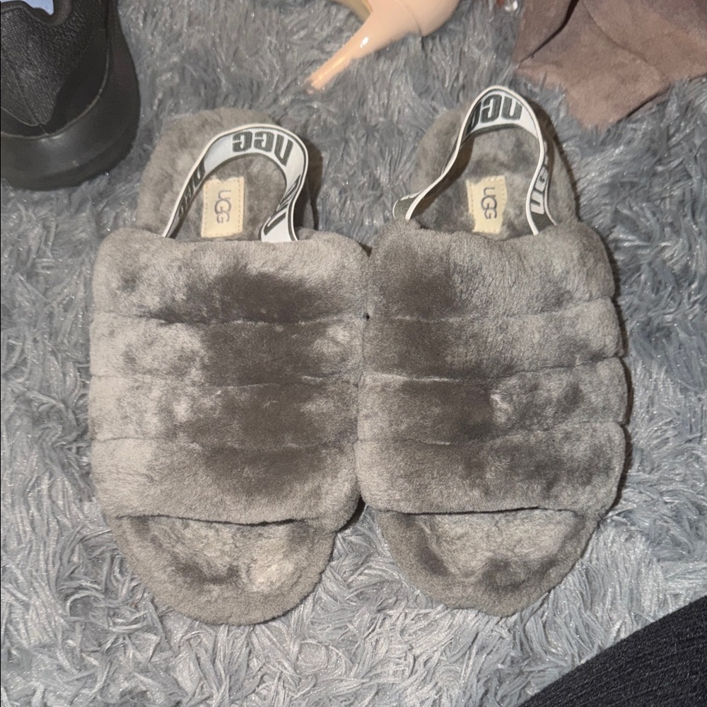 UGG Women's Charcoal Plush Slippers
